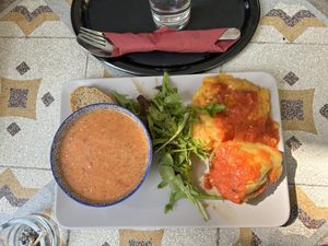 vegan lunch   at Art Kuha Odeon in Izola