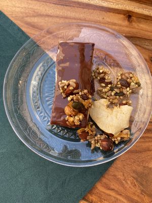 Dessert, coco chocolate tart.   at La Cantine du Cru in Marseille