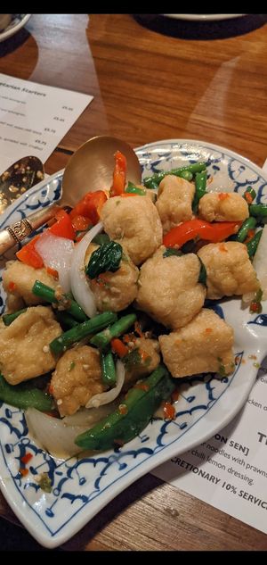 Deep fried tofu at Old Siam in Hertford
