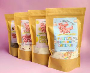 Pre-made vegan cake mixes at From The Ground Bakery in Stirchley