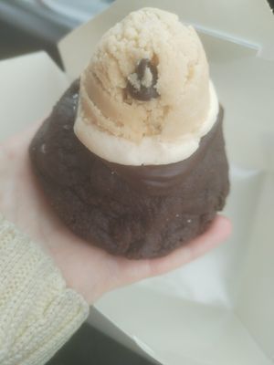 Triple Chocolate Cookie Dough Stuffed Cookie at From The Ground Bakery in Stirchley