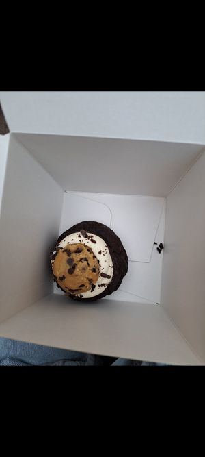 Cookie dough double chocolate cookie at From The Ground Bakery in Stirchley