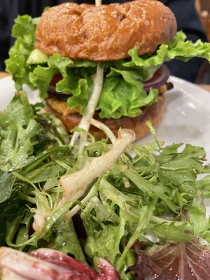 Tasty black bean burger  at The Sisters Restaurant in Everett