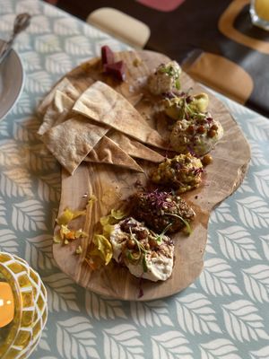 Mezze board   at Otto Vegan Empire in Stockport