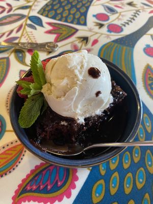 Supangle dessert (like a warm brownie) - delicious!   at Otto Vegan Empire in Stockport