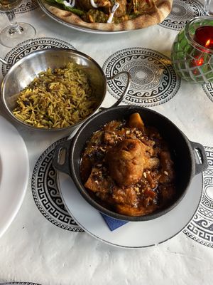 Vegetable Qurma and mujadara rice   at Otto Vegan Empire in Stockport