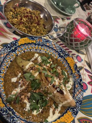 Otto Dhal with cranberry rice   at Otto Vegan Empire in Stockport