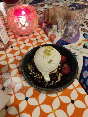 Chocolate dessert at Otto Vegan Empire in Stockport