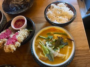 Curry and ricee  at TA Vegan House - Altona in Hamburg