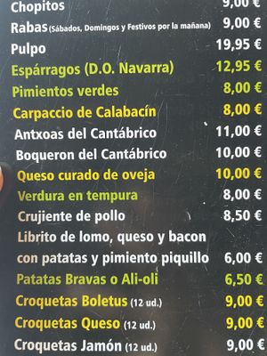 Raciones veganas en verde  at Negresco in Bilbao