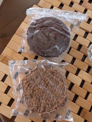 Banana muffin and Jamaican coconut ginger cookie at Calabash Ital Restaurant in Ocho Rios