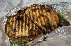 Portobello panini  at Nirvana Coffee Company in Barnstable