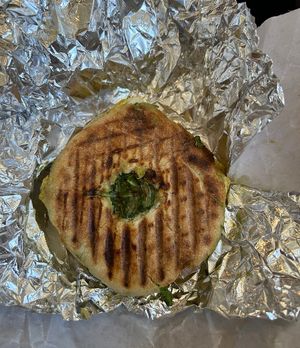 Curry tofu w/avoacdo spread (vegan breakfast)  at Nirvana Coffee Company in Barnstable