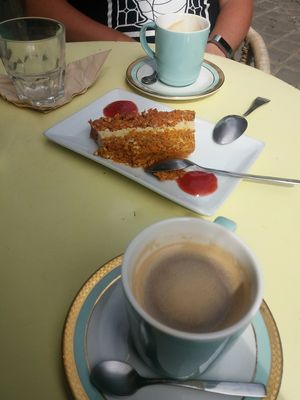 Raw carrot cake at Cafe Ginger in Paris