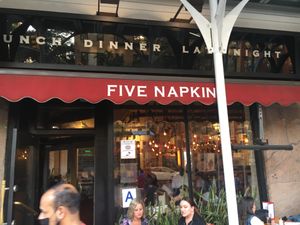Front entrance at 5 Napkin Burger in New York City