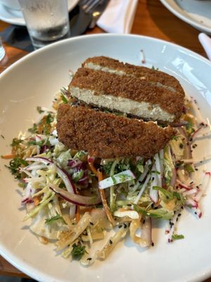 salad w/t vegan chicken   at 5 Napkin Burger in New York City