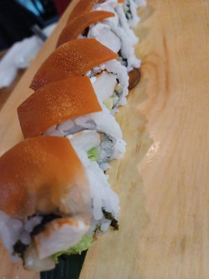 Philly smoked salmon roll (vegan) at Sushi Maro in Vancouver