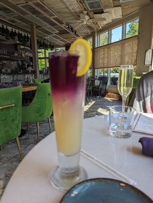 Cosmic lemonade Mocktail at Fern Flavors from the Garden in Charlotte