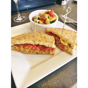 Tuna melt with a side of veggies at Fern Flavors from the Garden in Charlotte