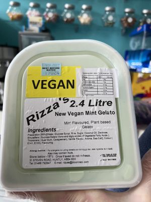 Vegan ice cream from Rizza’s  at Reddy's Marvellous Dessert Parlour in Aberdeen