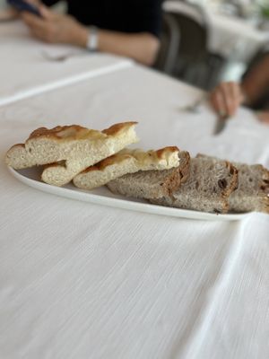 Focaccia & Olive bread at Ristorante Corallo in Vallecrosia