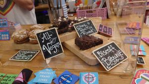 Options near closing time 6 pm - enough time to get one of the best cakes ever at The Queer Emporium in Cardiff