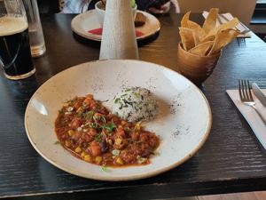 Blackbean & sweet potato chilli at Bull and Claw in Portaferry