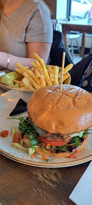 Bean burger, this is the vegetarian version at Bull and Claw in Portaferry