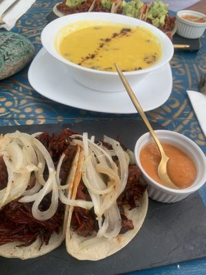 Tacos flor de Jamaica   at Chaman in Sayulita