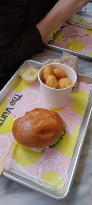 'Honey' burger with tatter tots at The Vurger Co in Manchester