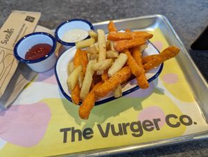Half-and-half fries at The Vurger Co in Manchester
