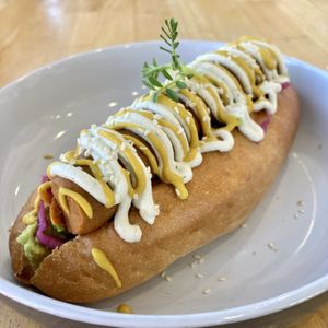 The hotdog is REALLY GOOD  at Soulfoods in Officer
