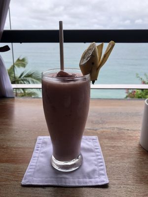 Strawberry, coconut and banana smoothie   at Dr Frogs in Koh Samui