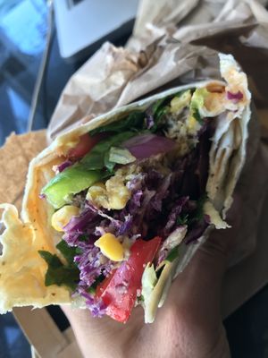 Rainbow wrap, fresh, cool, good for a hot sunny day  at Vegan Sandwich Co in Dublin