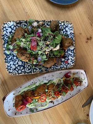 Babaganoush y Crunchy Wings  at Greta in Sant Cugat Del Valles