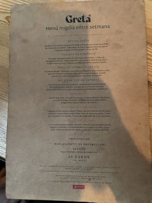 Menu  at Greta in Sant Cugat Del Valles