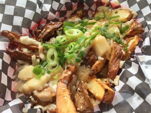 Twice baked Poutine at Chomp Vegan Eatery in Vancouver