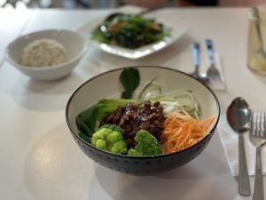 Vegan minced meat rice - Coya, Georgetown, Penang  at Coya Healthy Cuisine 古雅素食料理 in Penang