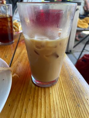 Iced coffee with oat milk  at Radio Room in Portland