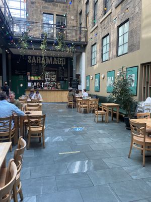 Inside at Saramago Cafe Bar in Glasgow