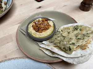 Humus de caju!!😋  at Saramago Cafe Bar in Glasgow