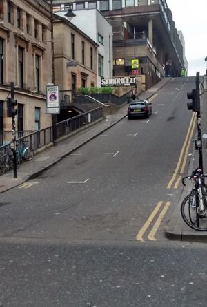 Bar entrance at Saramago Cafe Bar in Glasgow