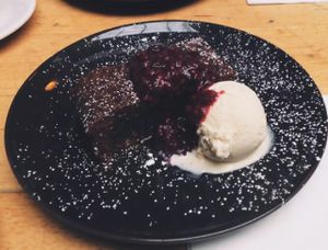 Brownies at Saramago Cafe Bar in Glasgow