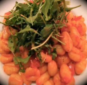 Tomato gnocci, a special, and delicious! at Saramago Cafe Bar in Glasgow