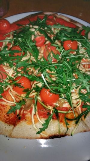 pizza at Saramago Cafe Bar in Glasgow