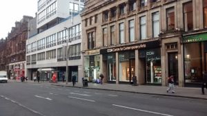 Main entrance through CCA at Saramago Cafe Bar in Glasgow