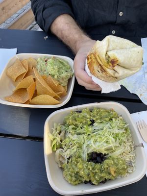 Nachos, burrito and naked burrito  at Tropicante in Graz