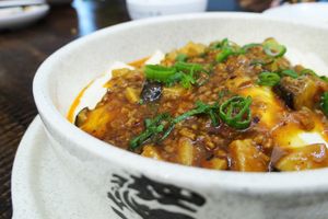 House made silken tofu in spicy sauce   at Tofu Vegan - Golders Green in North West London