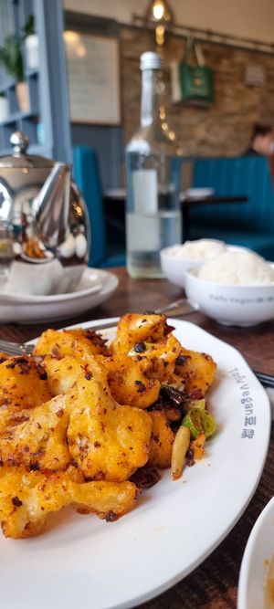 Hot fragrent cauliflower at Tofu Vegan - Golders Green in North West London