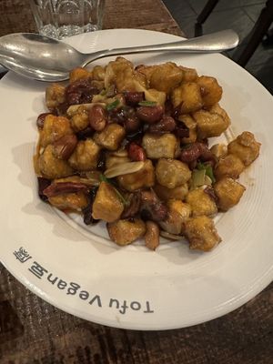 Gong bao tofu with peanuts butter  at Tofu Vegan - Golders Green in North West London